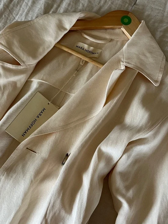 NWT Mara Hoffman Bernadetta Linen Tencel Coat in XXS - Picture 7 of 7